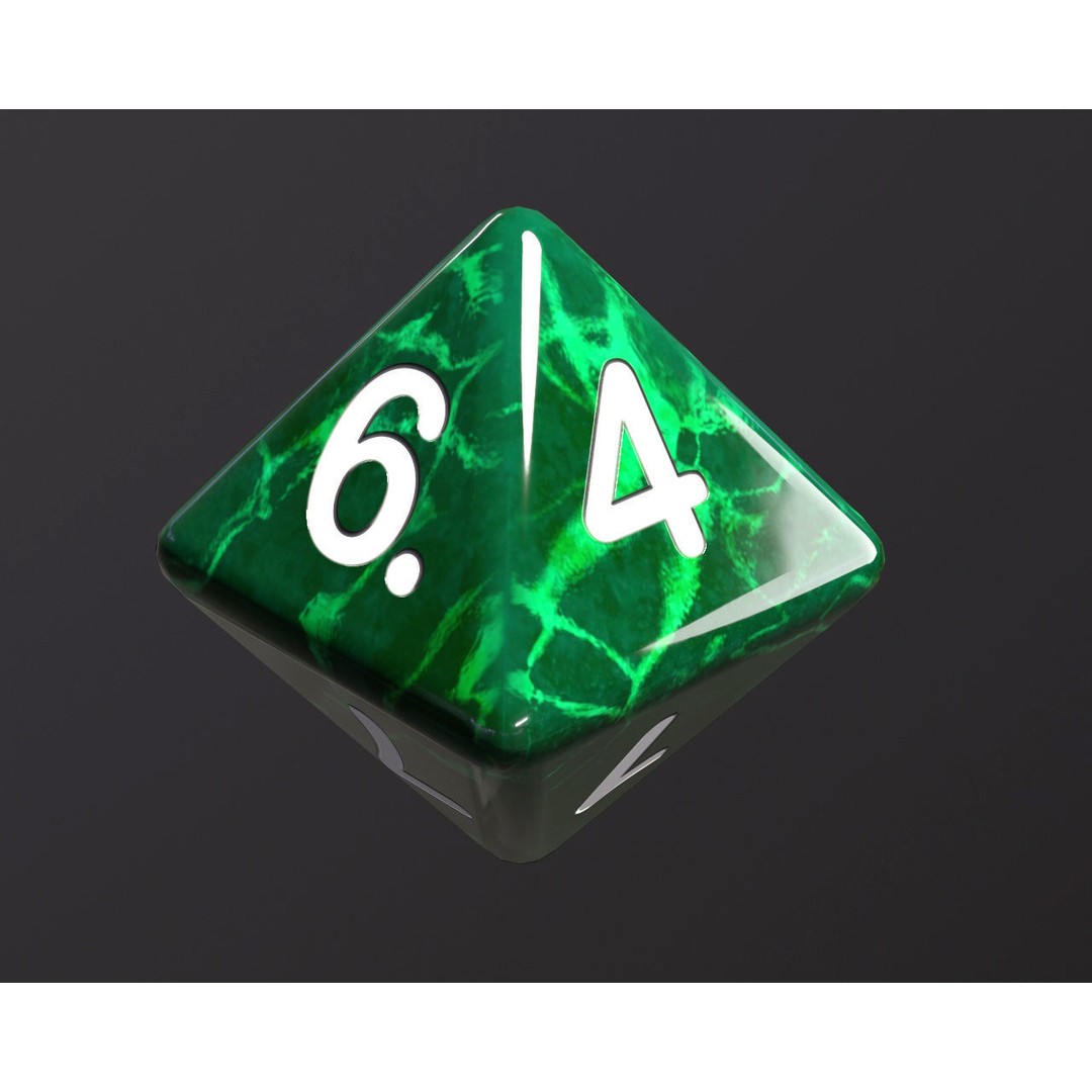 Dice Set 3D Model – Low Poly Game Asset, PBR Textures, FBX, OBJ - View 14