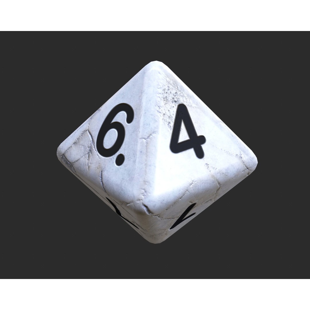 Dice Set 3D Model – Low Poly Game Asset, PBR Textures, FBX, OBJ - View 15