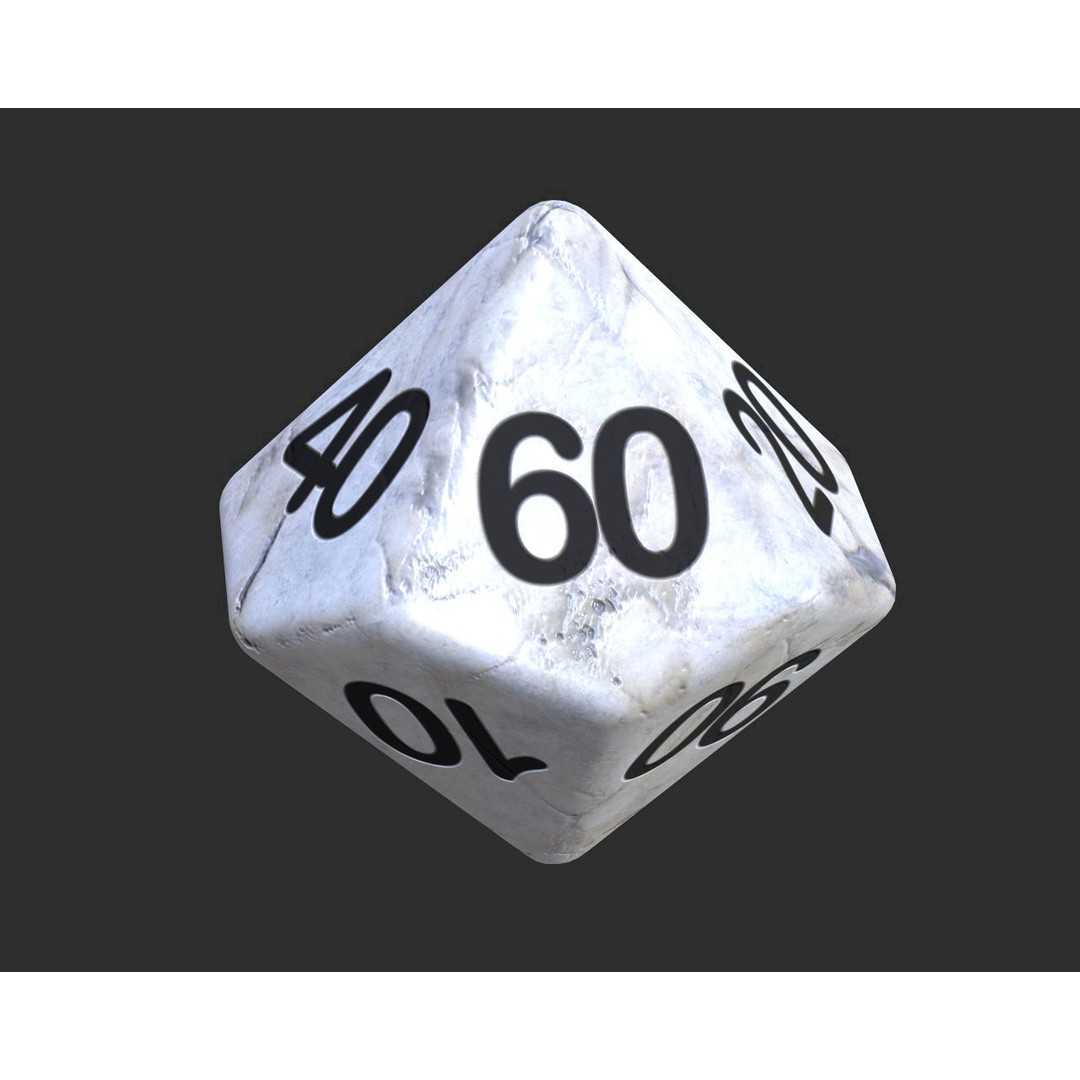 Dice Set 3D Model – Low Poly Game Asset, PBR Textures, FBX, OBJ - View 19