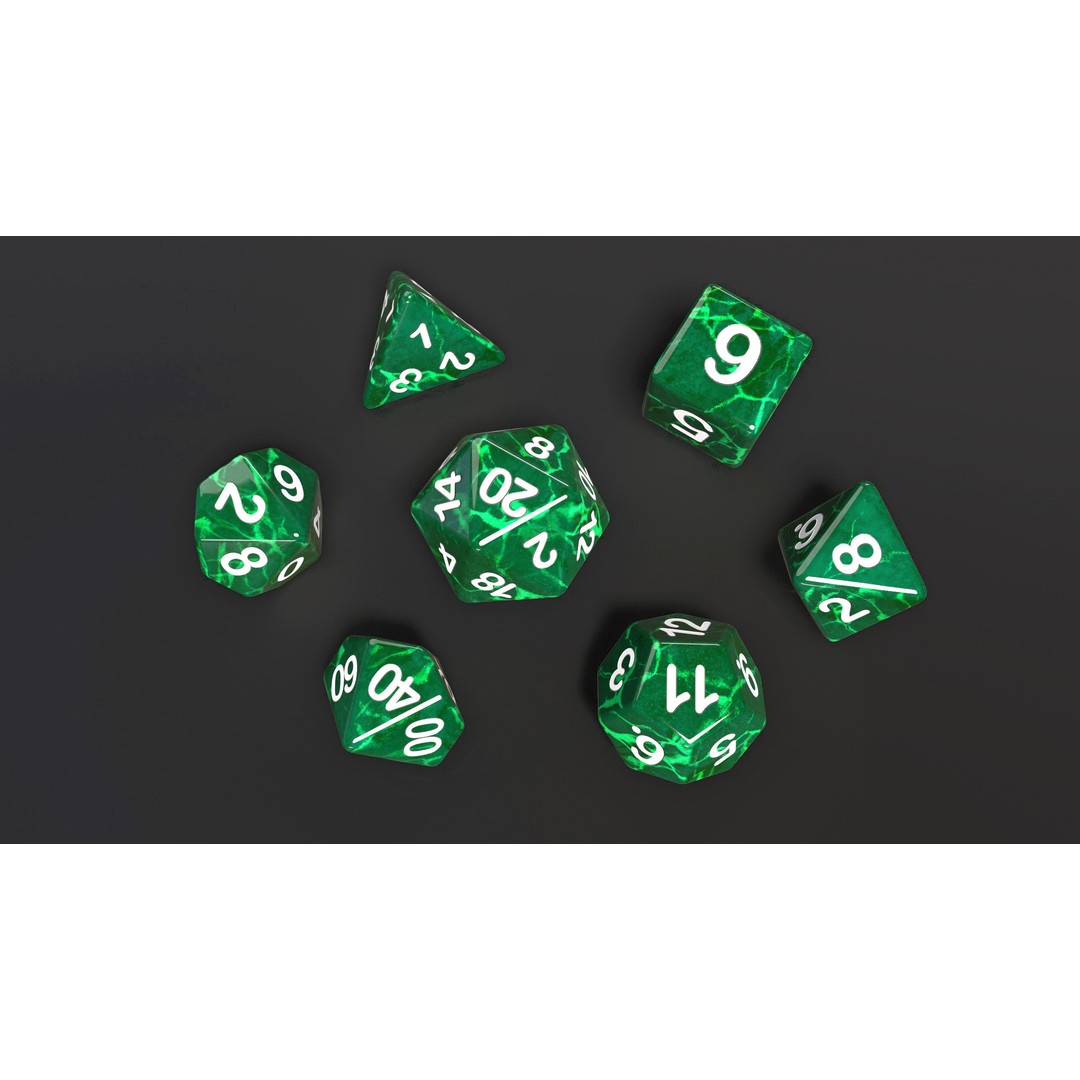Dice Set 3D Model – Low Poly Game Asset, PBR Textures, FBX, OBJ - View 4