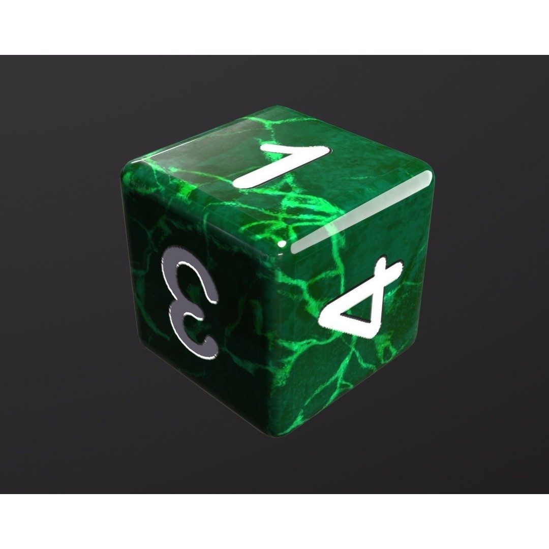 Dice Set 3D Model – Low Poly Game Asset, PBR Textures, FBX, OBJ - View 8