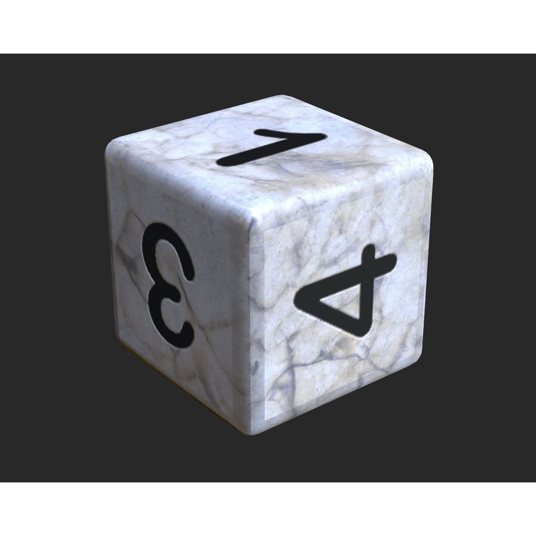 Dice Set 3D Model – Low Poly Game Asset, PBR Textures, FBX, OBJ - View 9