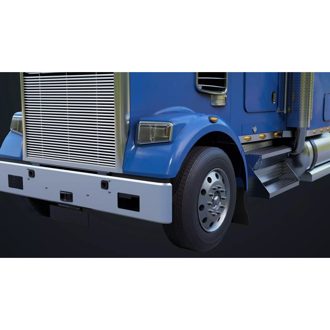 Heavy Truck Chassis 3D Model – Low Poly PBR Rigged Asset, FBX - View 12