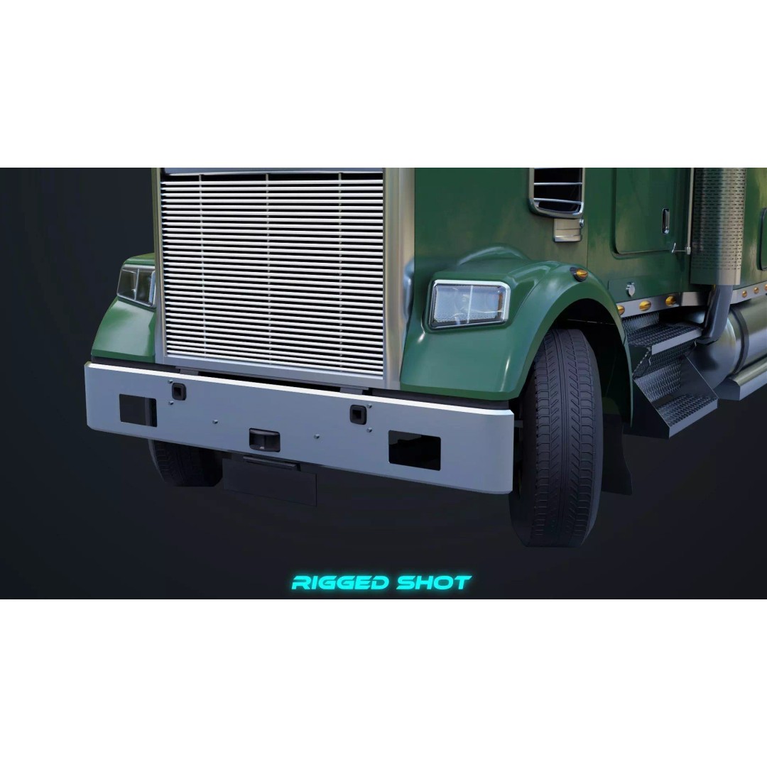 Heavy Truck Chassis 3D Model – Low Poly PBR Rigged Asset, FBX - View 27
