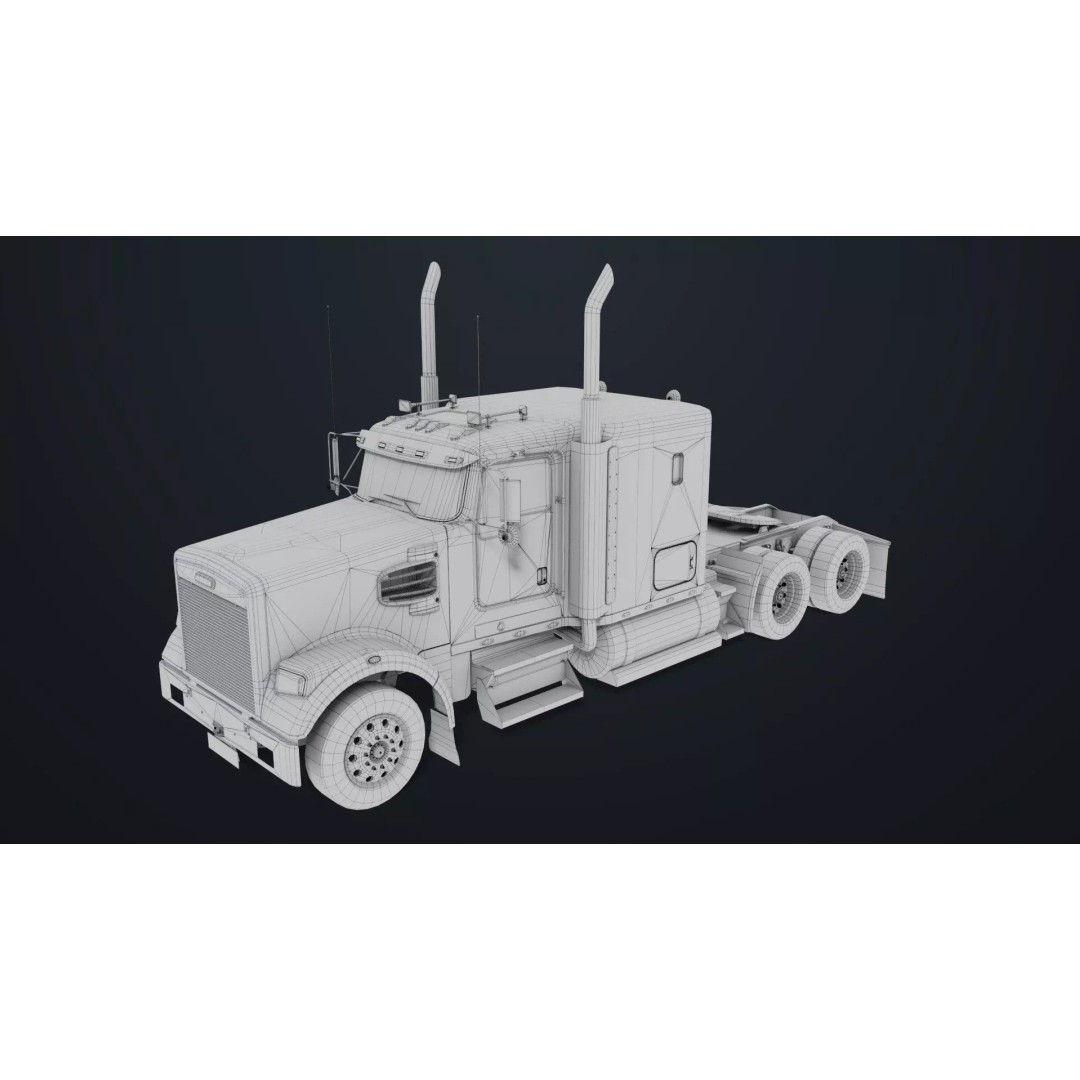 Heavy Truck Chassis 3D Model – Low Poly PBR Rigged Asset, FBX - View 42