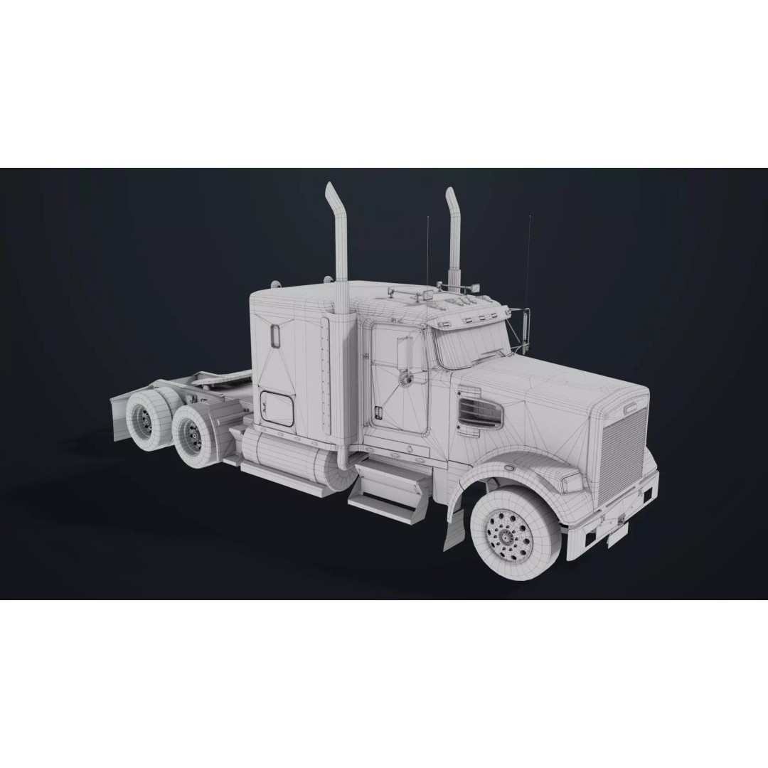 Heavy Truck Chassis 3D Model – Low Poly PBR Rigged Asset, FBX - View 44