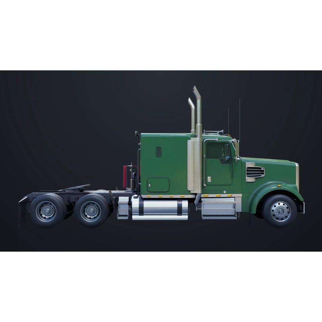 Heavy Truck Chassis 3D Model – Low Poly PBR Rigged Asset, FBX - View 5