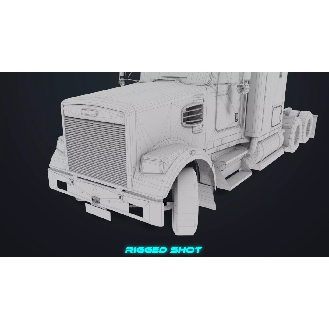 Heavy Truck Chassis 3D Model – Low Poly PBR Rigged Asset, FBX - View 50