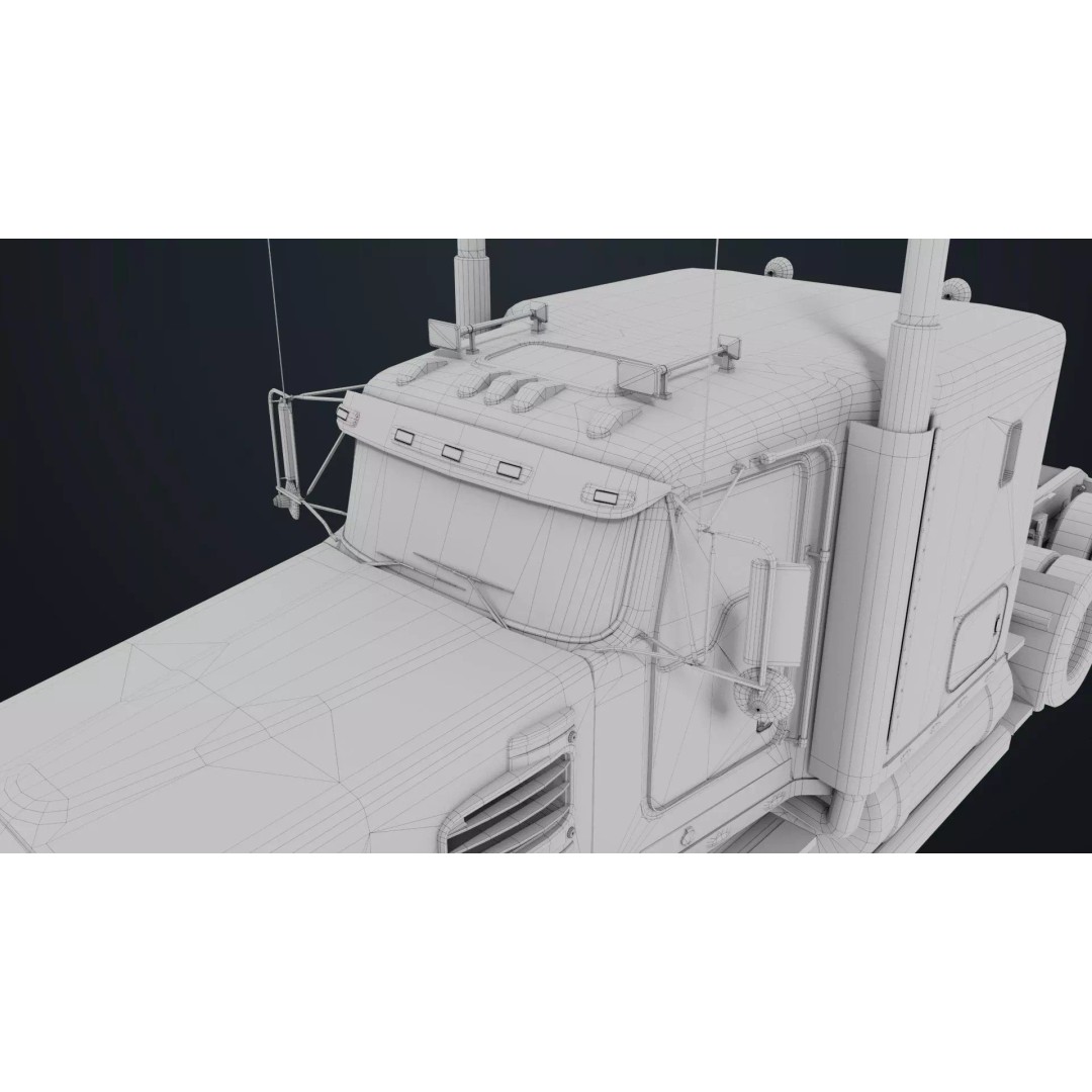 Heavy Truck Chassis 3D Model – Low Poly PBR Rigged Asset, FBX - View 51