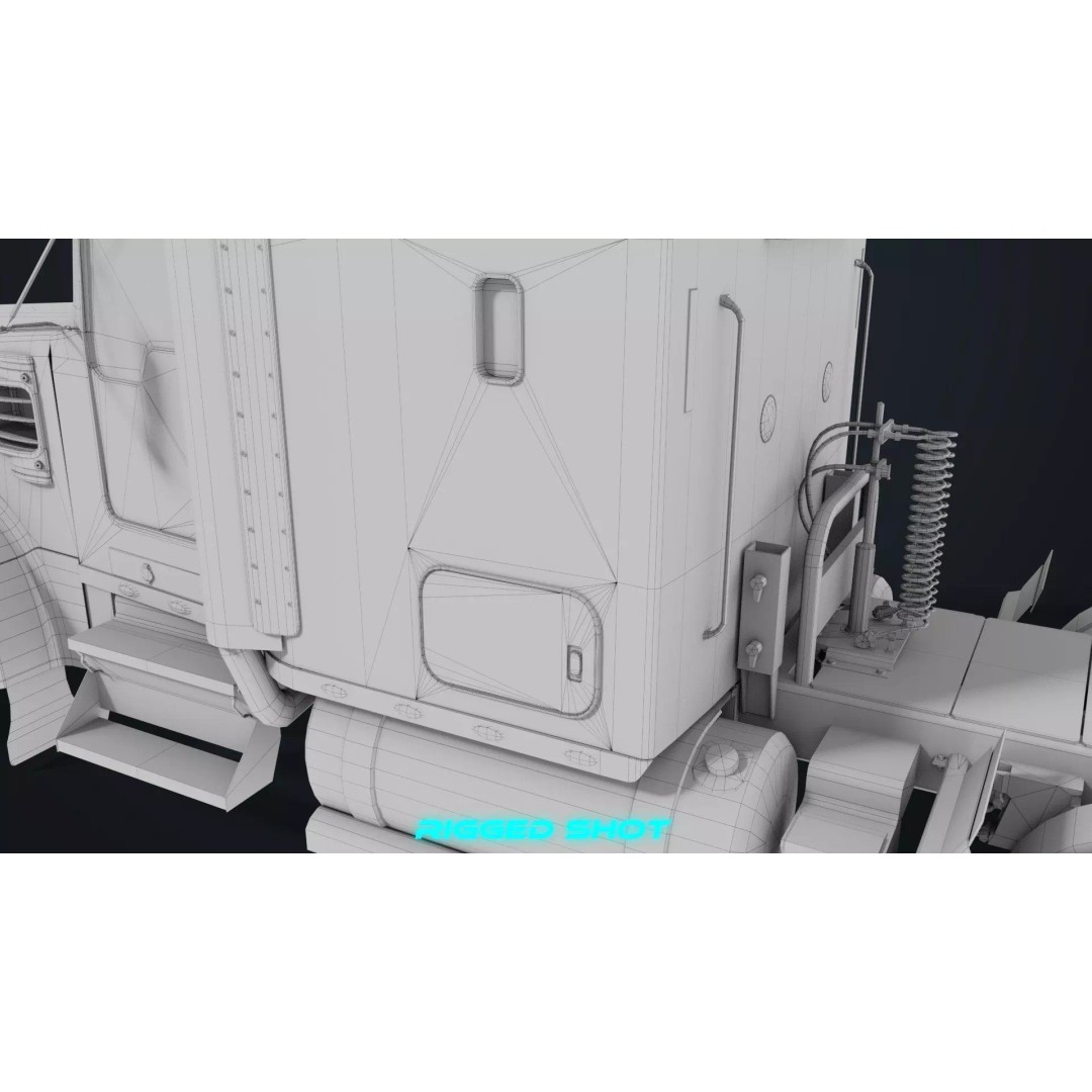 Heavy Truck Chassis 3D Model – Low Poly PBR Rigged Asset, FBX - View 56