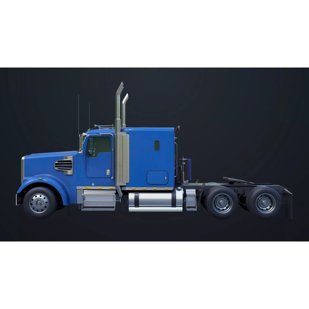 Heavy Truck Chassis 3D Model – Low Poly PBR Rigged Asset, FBX - View 6