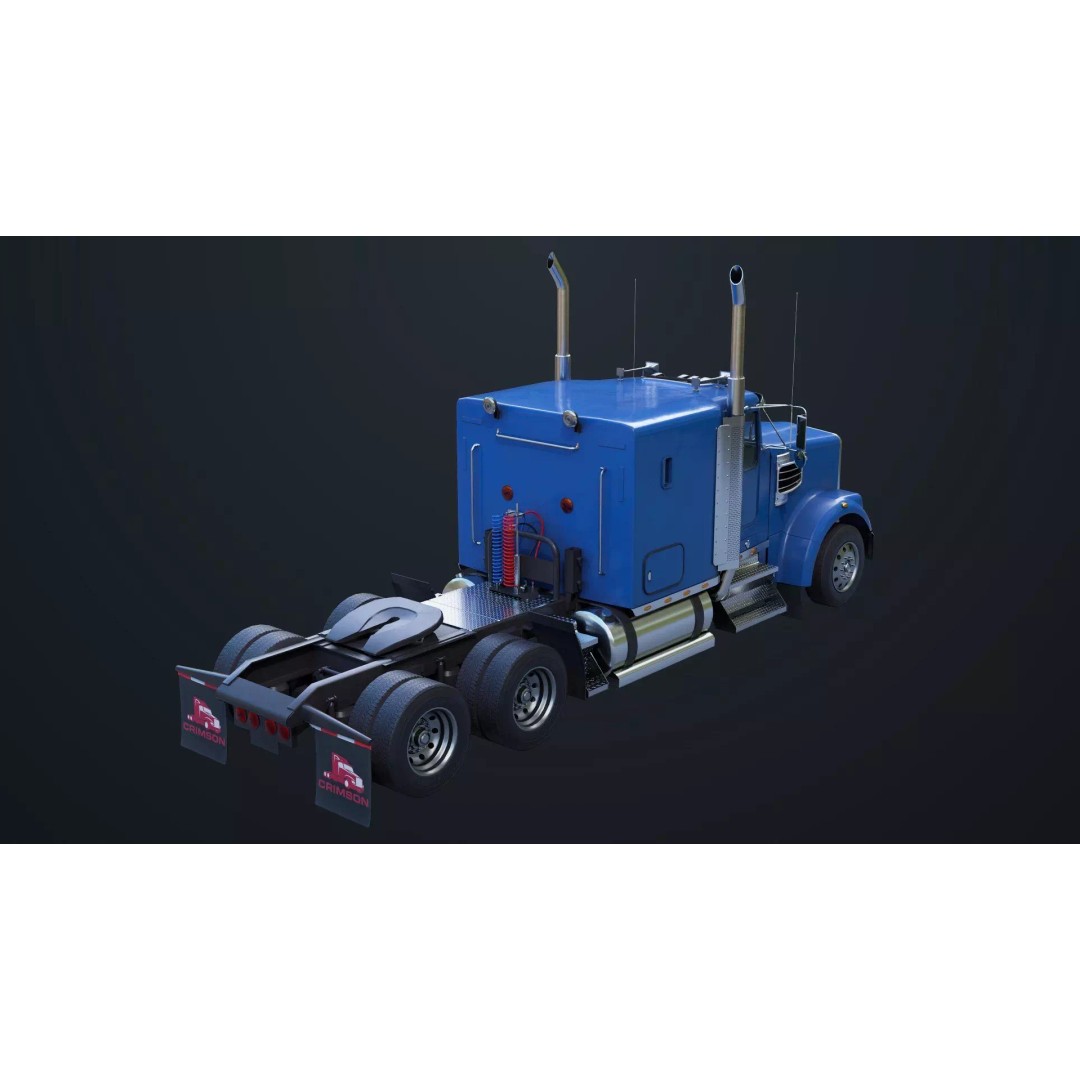 Heavy Truck Chassis 3D Model – Low Poly PBR Rigged Asset, FBX - View 8