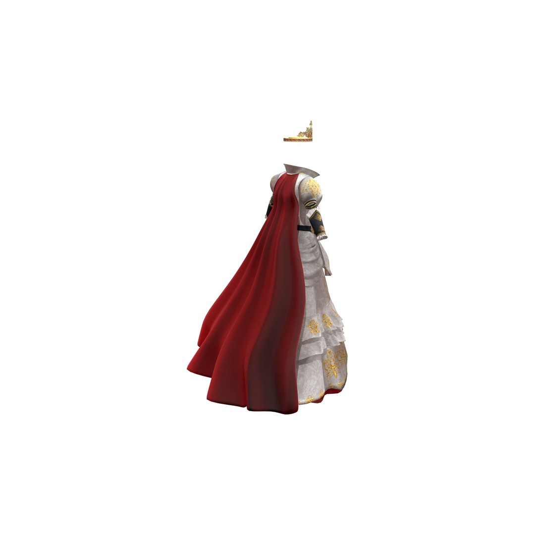 Medieval Quin Royal Outfit 3D Model – Low Poly Game Asset, FBX - View 6