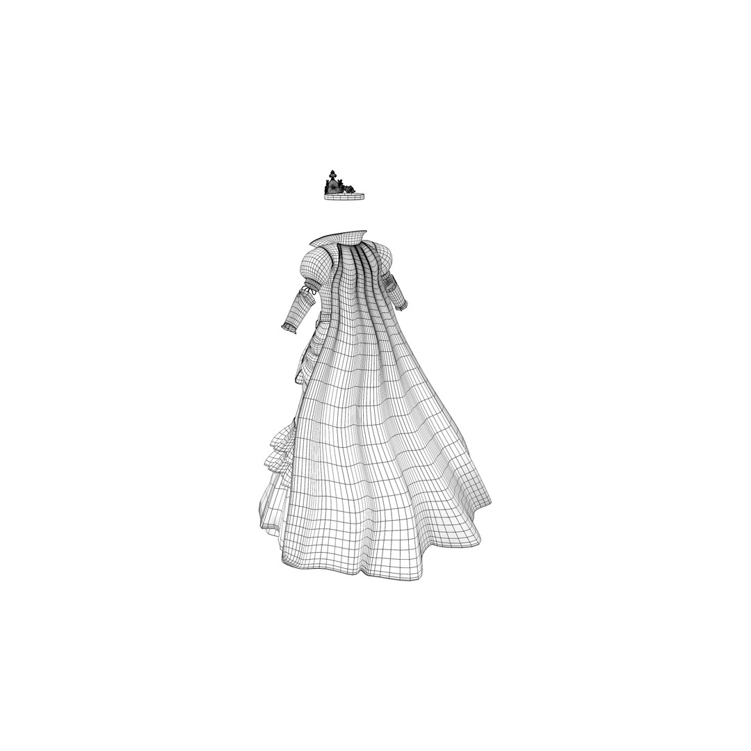 Medieval Quin Royal Outfit 3D Model – Low Poly Game Asset, FBX - View 8