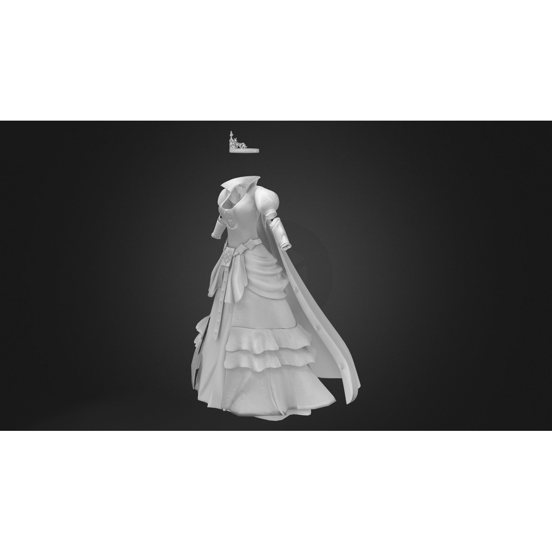 Medieval Quin Royal Outfit 3D Model – Low Poly Game Asset, FBX - View 9