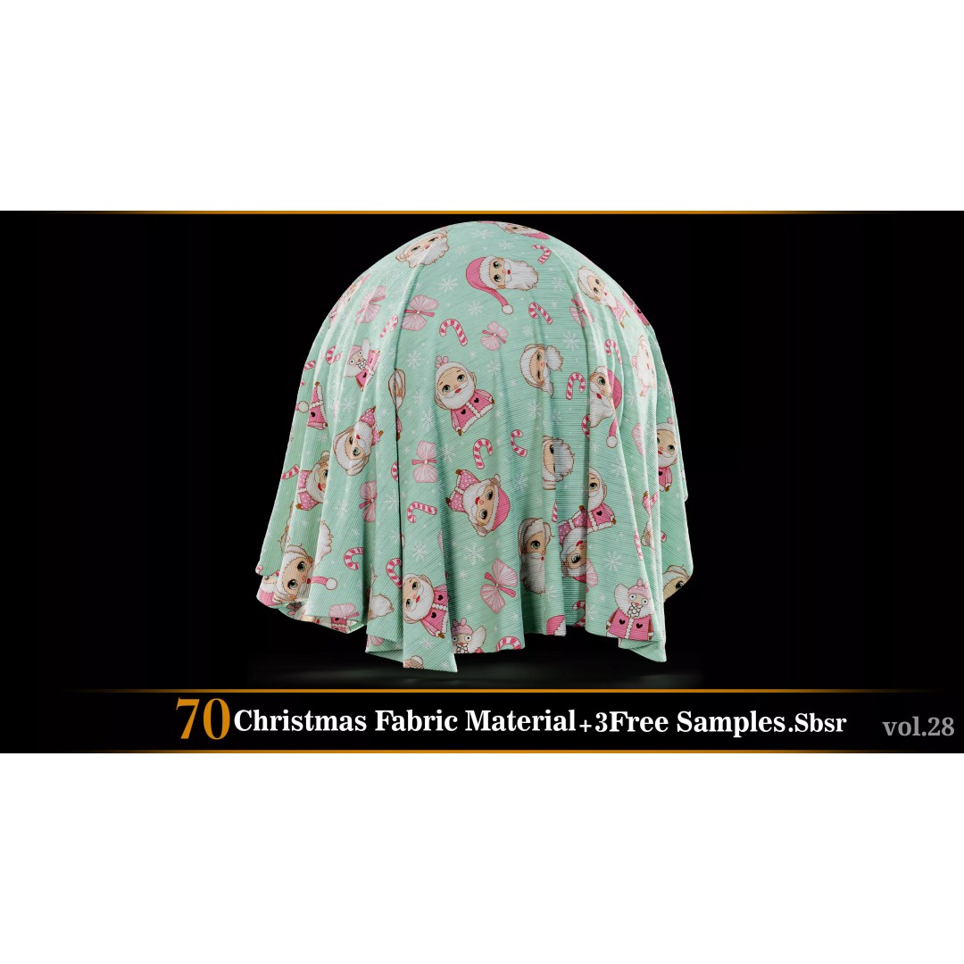Christmas Fabric Material 3D Model – 70 Textures, SBSAR Files - View 21