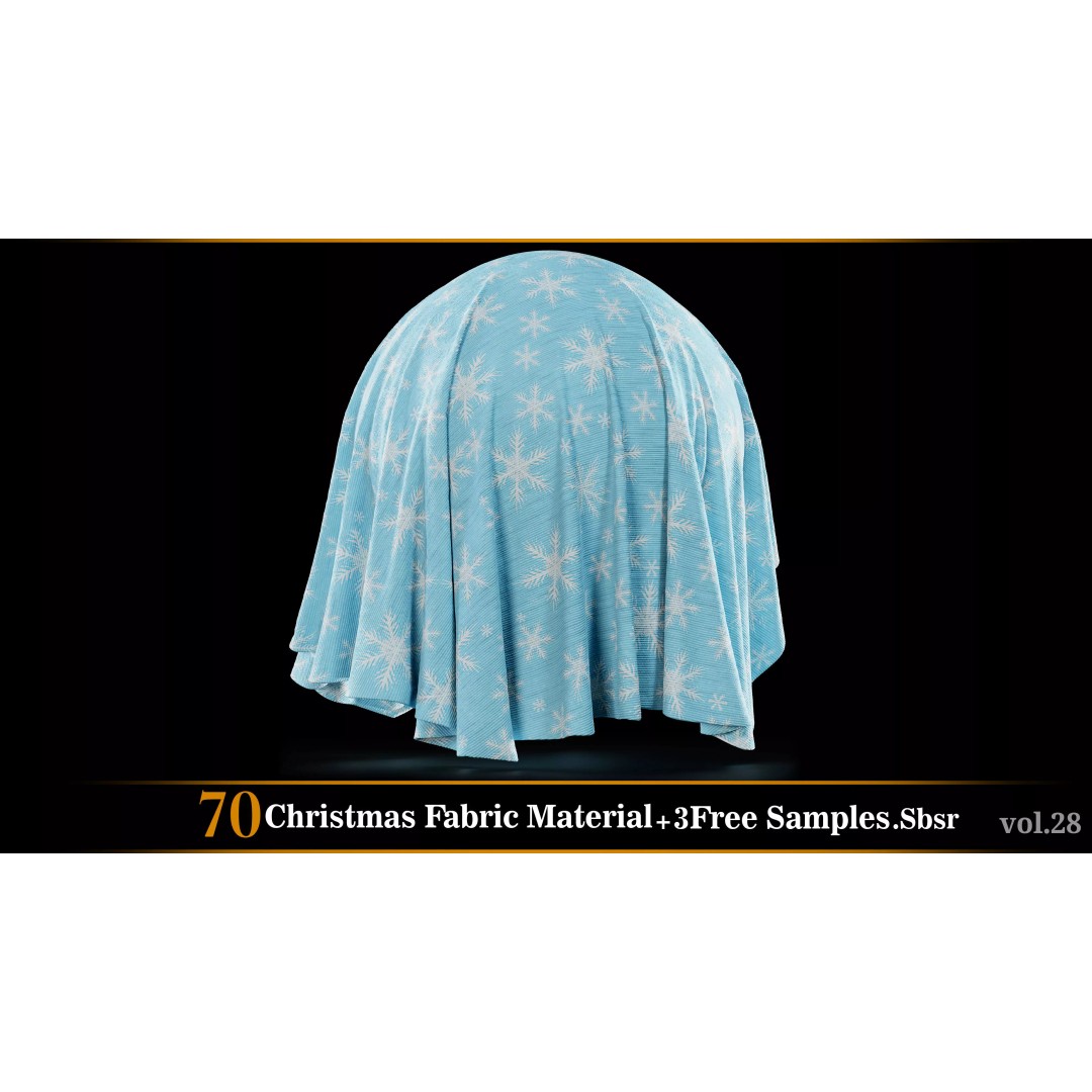 Christmas Fabric Material 3D Model – 70 Textures, SBSAR Files - View 25
