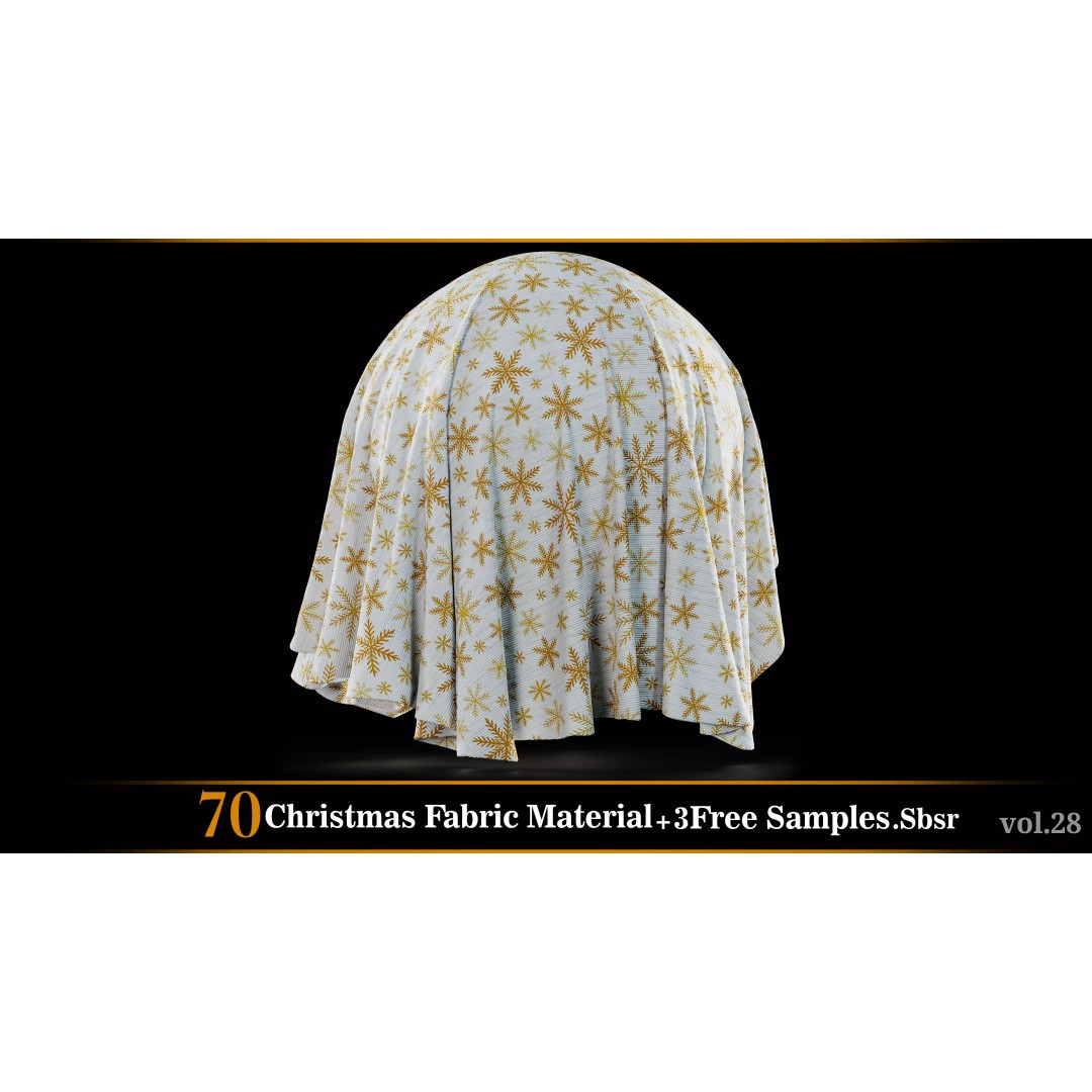 Christmas Fabric Material 3D Model – 70 Textures, SBSAR Files - View 61