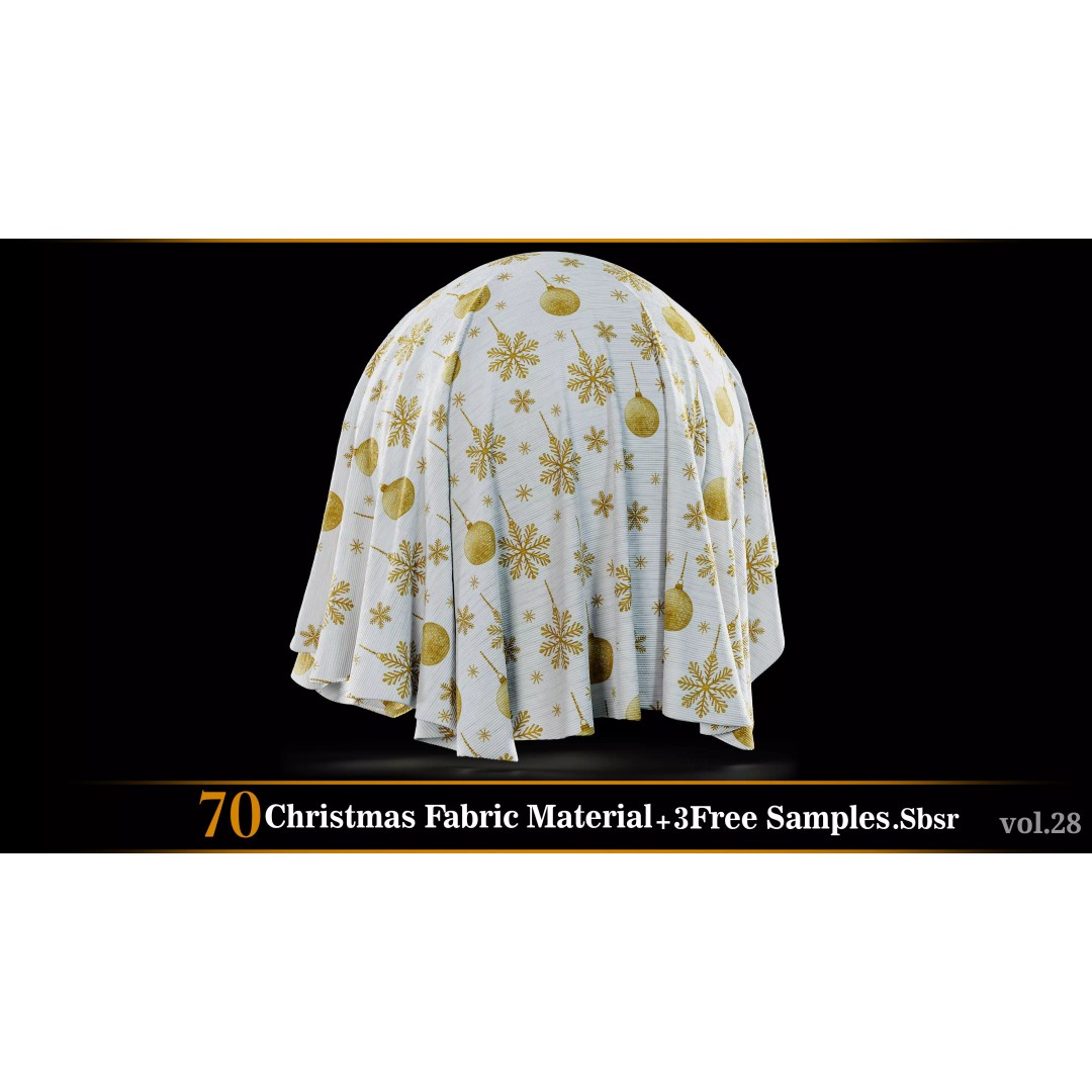 Christmas Fabric Material 3D Model – 70 Textures, SBSAR Files - View 63