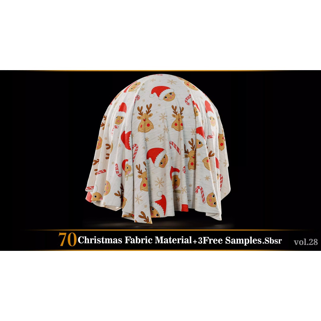 Christmas Fabric Material 3D Model – 70 Textures, SBSAR Files - View 71