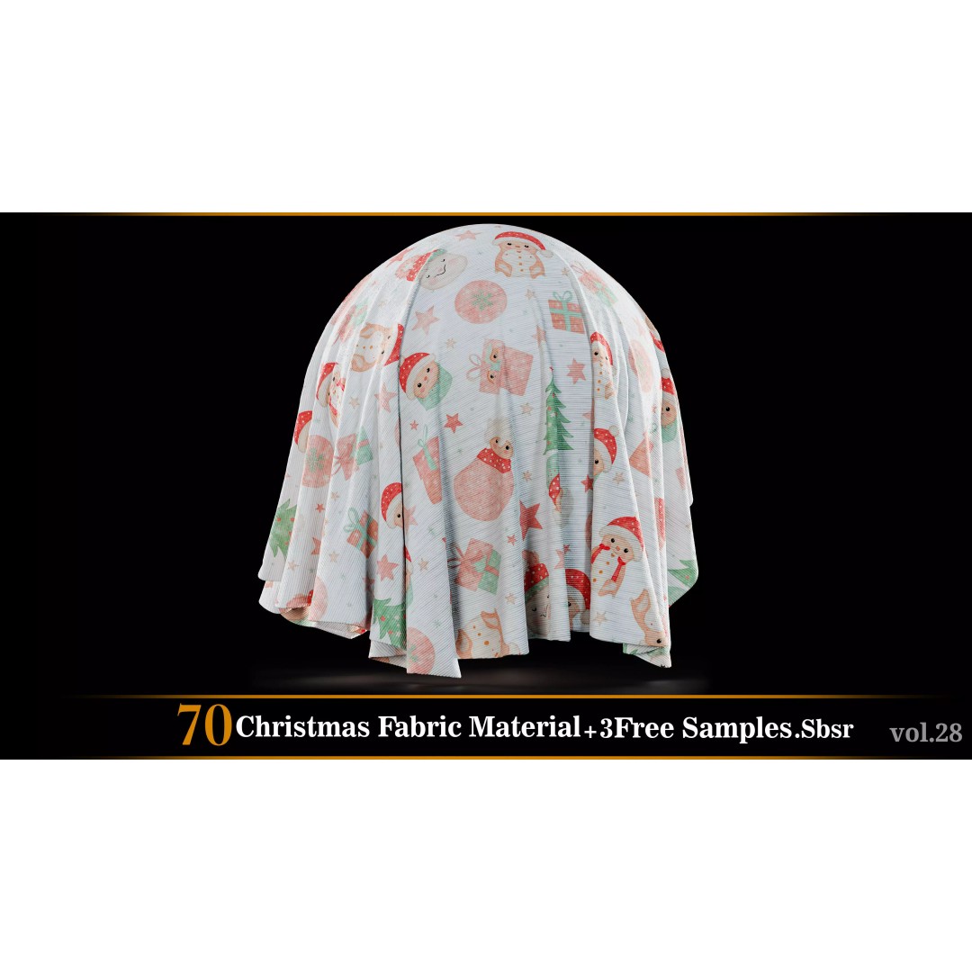 Christmas Fabric Material 3D Model – 70 Textures, SBSAR Files - View 72