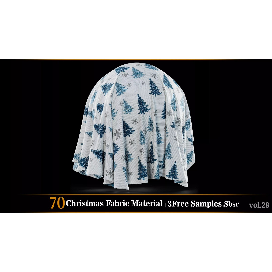Christmas Fabric Material 3D Model – 70 Textures, SBSAR Files - View 74