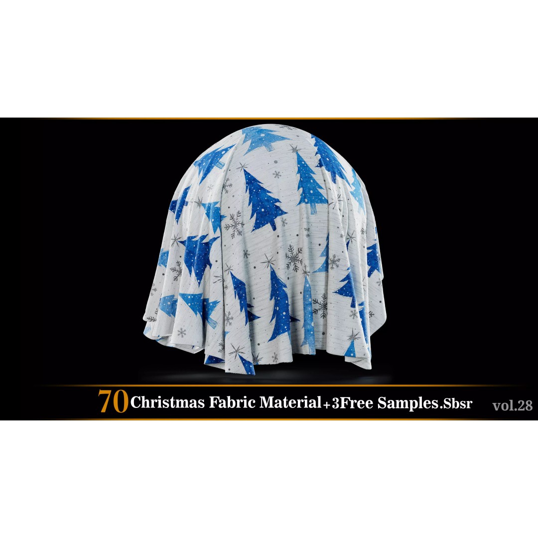 Christmas Fabric Material 3D Model – 70 Textures, SBSAR Files - View 75