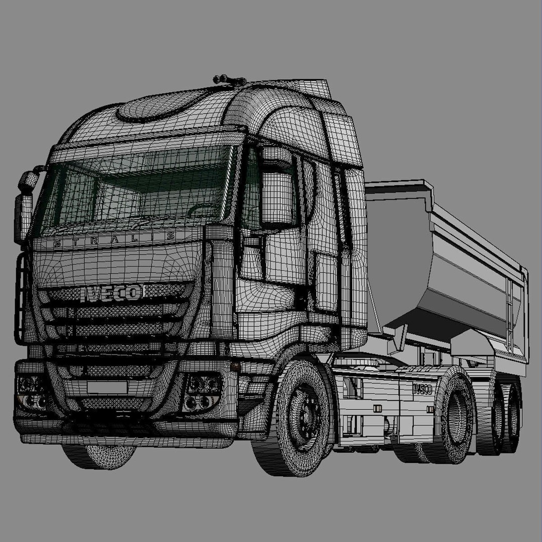 IVECO Stralis Dump Truck 3D Model – High Poly Vehicle Asset, FBX - View 7