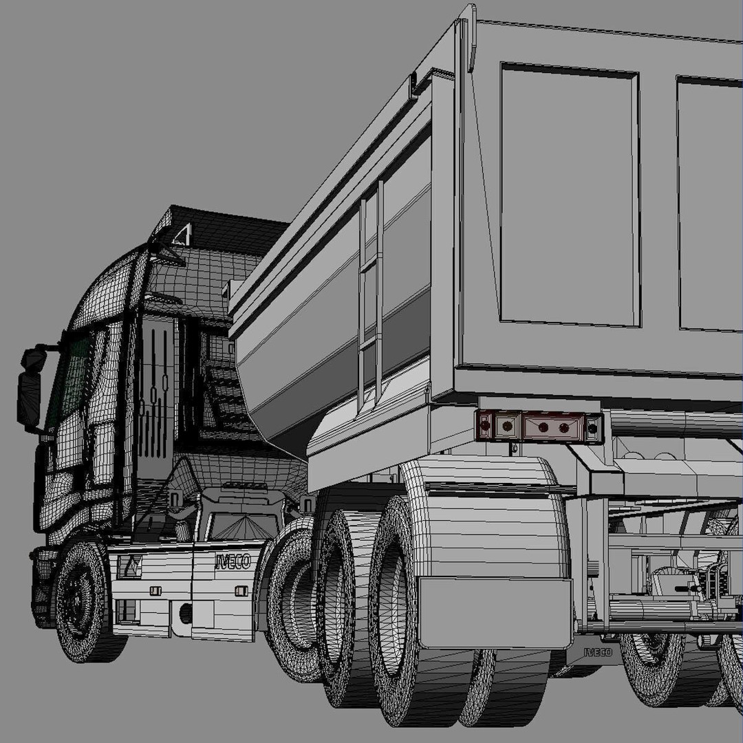 IVECO Stralis Dump Truck 3D Model – High Poly Vehicle Asset, FBX - View 8