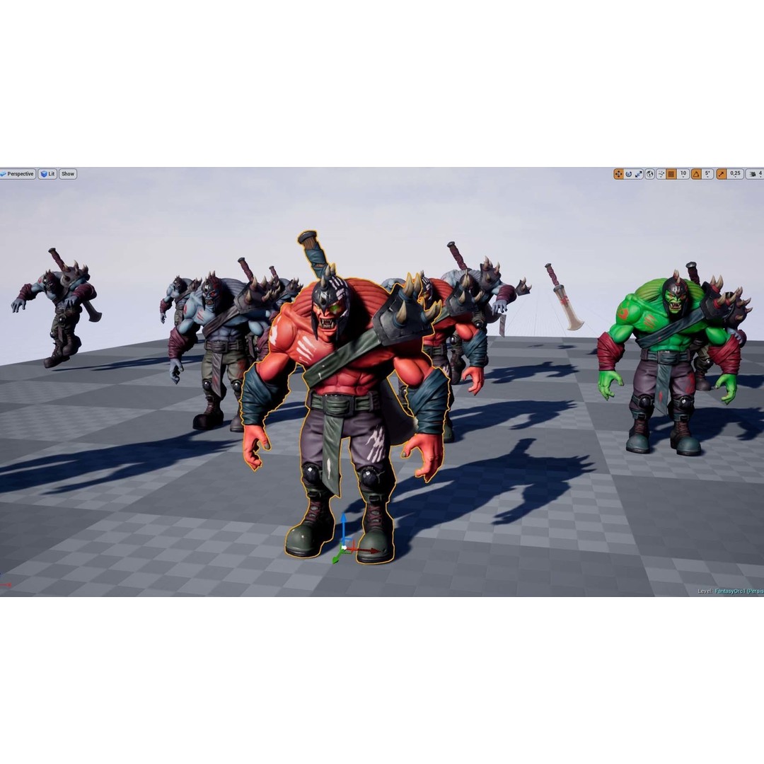Fantasy Orc 3D Model – Low Poly Rigged Character with PBR Textures - View 12