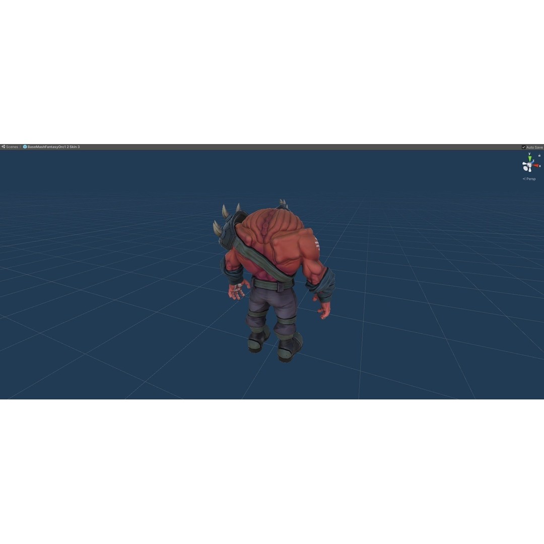 Fantasy Orc 3D Model – Low Poly Rigged Character with PBR Textures - View 14