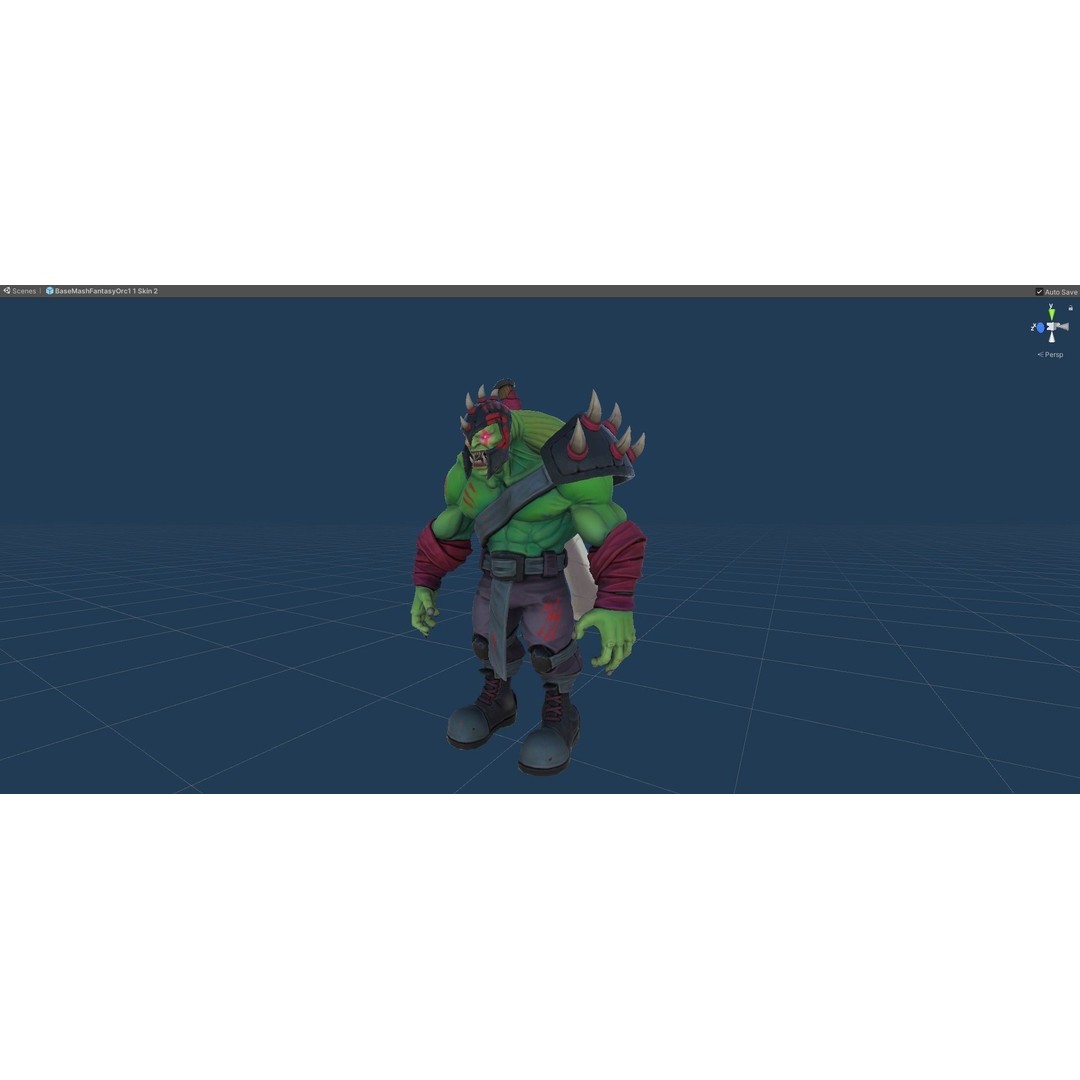 Fantasy Orc 3D Model – Low Poly Rigged Character with PBR Textures - View 15