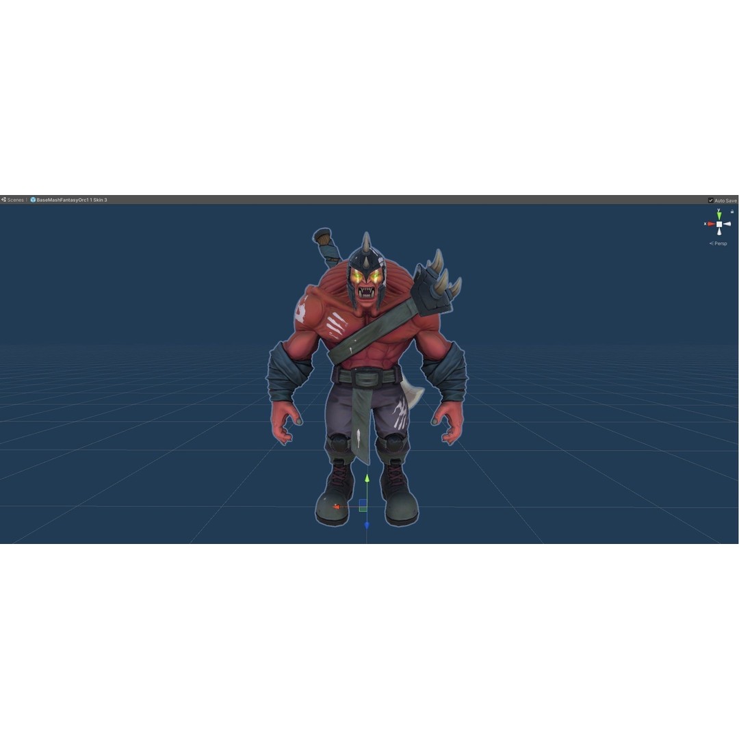 Fantasy Orc 3D Model – Low Poly Rigged Character with PBR Textures - View 16