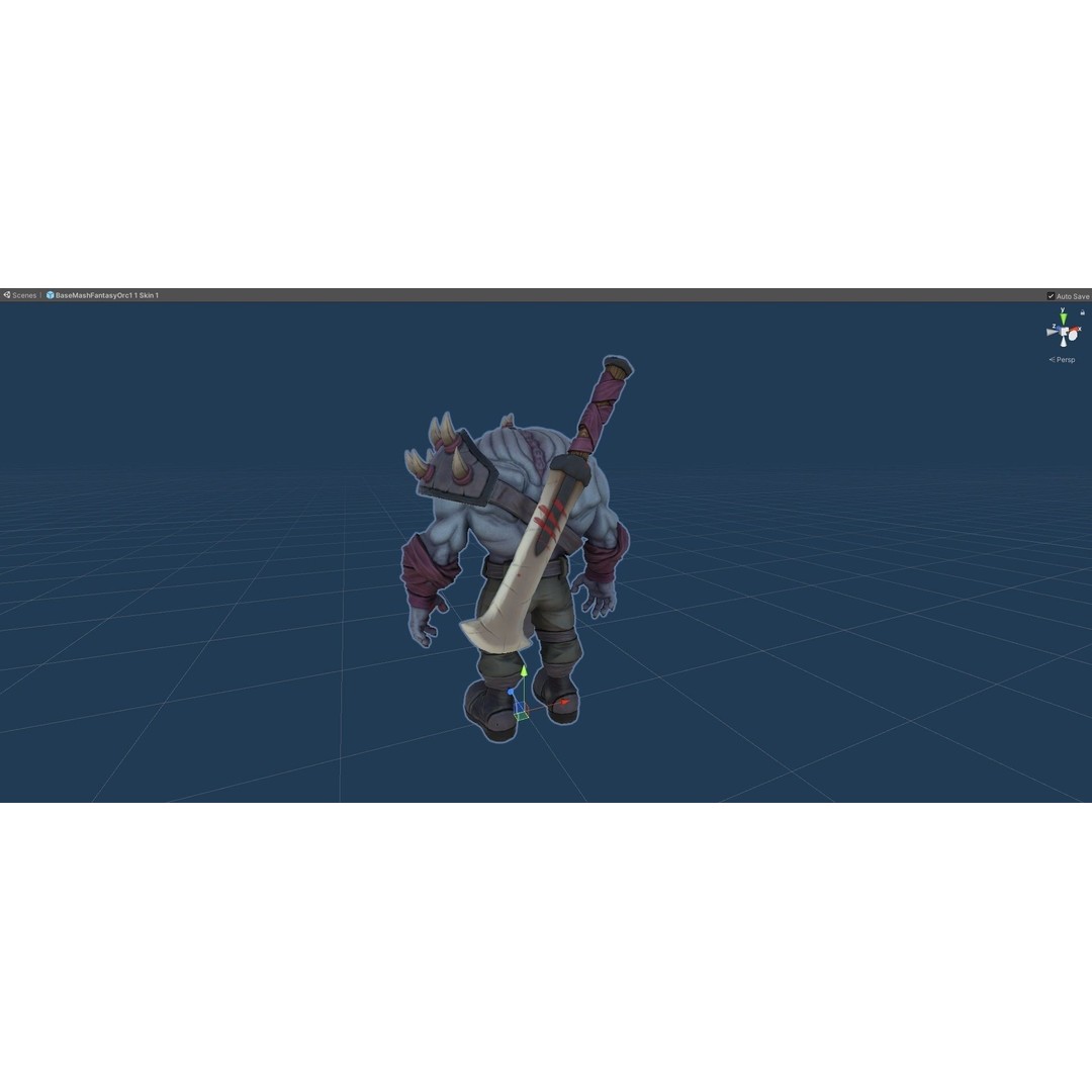 Fantasy Orc 3D Model – Low Poly Rigged Character with PBR Textures - View 17
