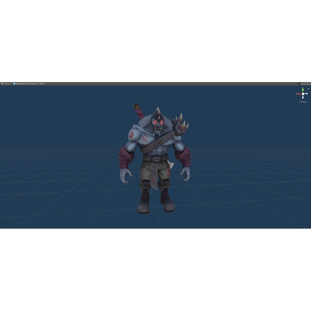 Fantasy Orc 3D Model – Low Poly Rigged Character with PBR Textures - View 18