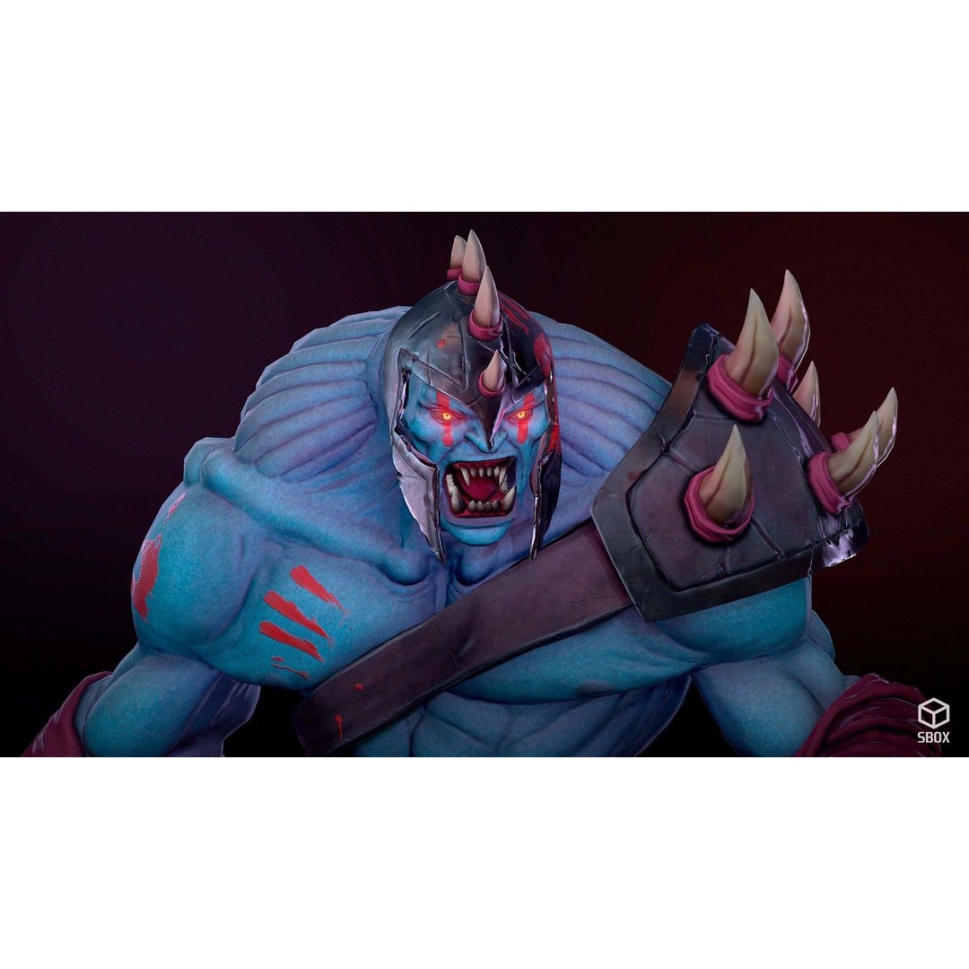 Fantasy Orc 3D Model – Low Poly Rigged Character with PBR Textures - View 4