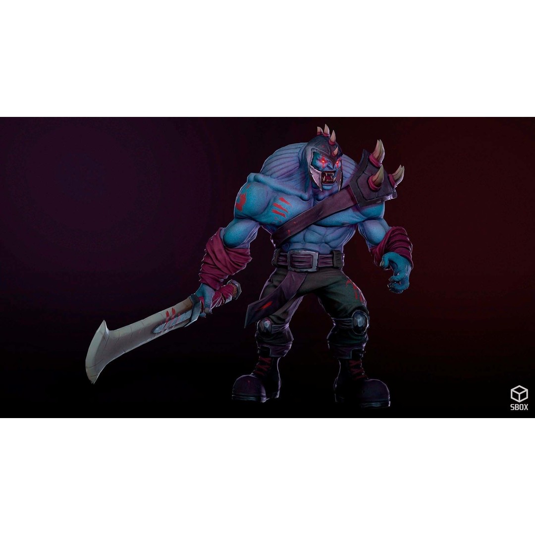 Fantasy Orc 3D Model – Low Poly Rigged Character with PBR Textures - View 6