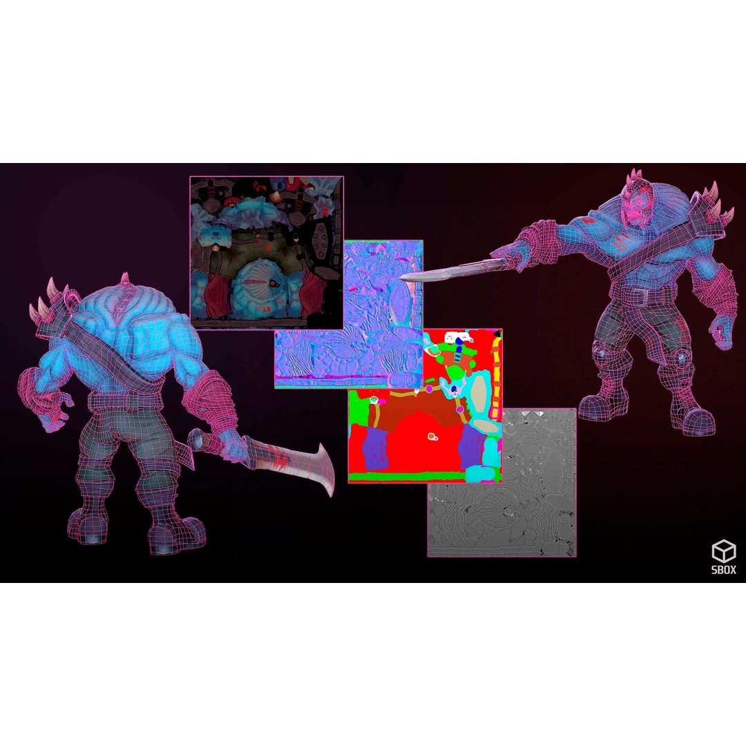 Fantasy Orc 3D Model – Low Poly Rigged Character with PBR Textures - View 8