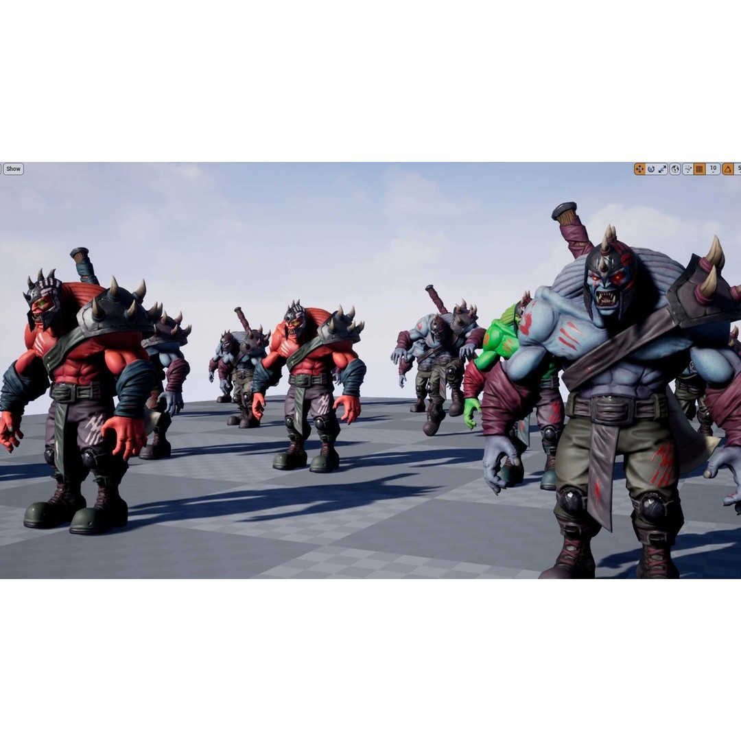 Fantasy Orc 3D Model – Low Poly Rigged Character with PBR Textures - View 9
