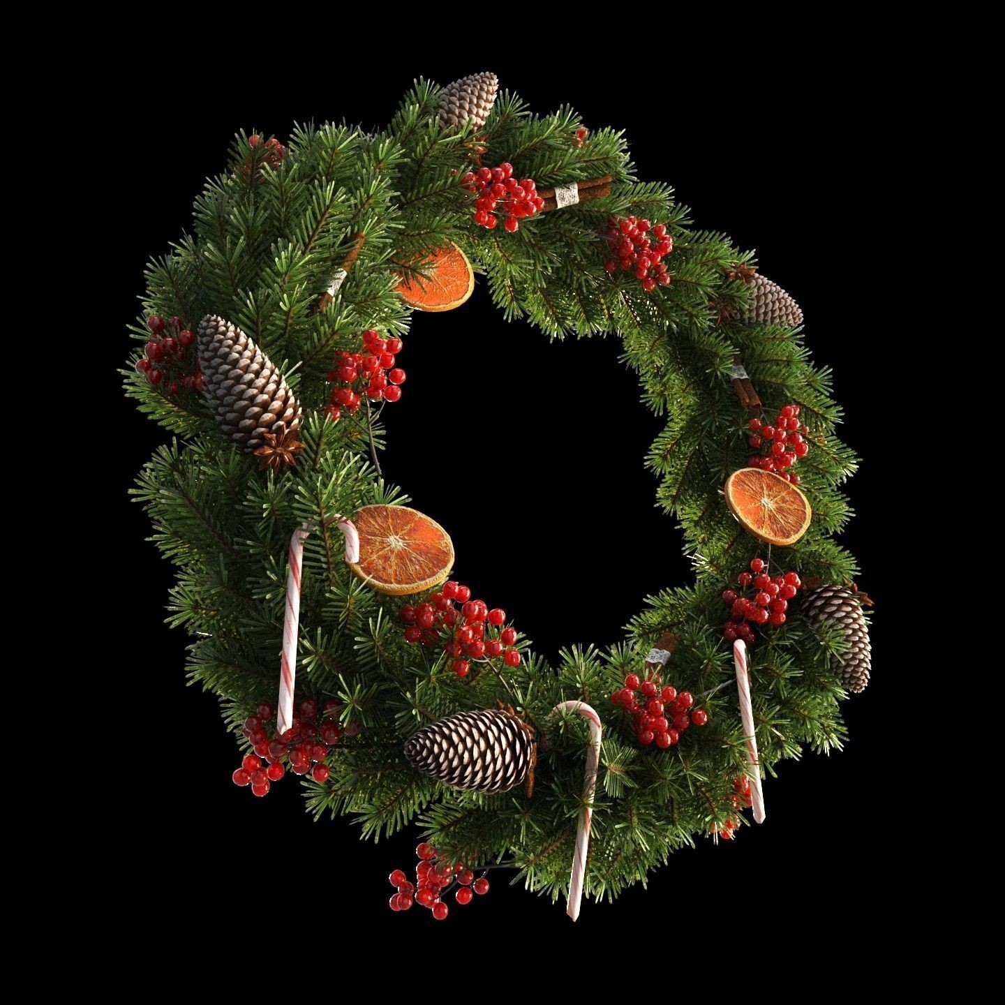 Christmas Wreath - PBR Game-Ready 3D Model - View 5