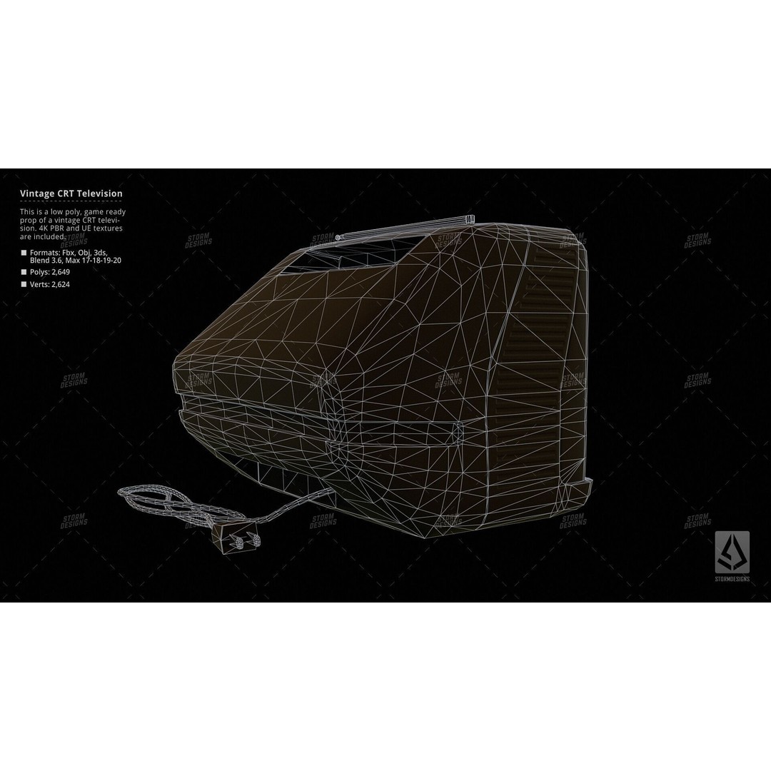 Retro CRT Television 3D Model – Low Poly PBR Prop for Games