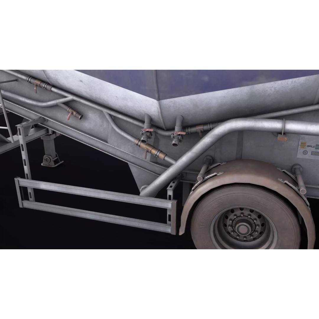 Dusty Cement Trailer 3D Model – Rigged Low-Poly PBR Asset for Unity & UE - View 14