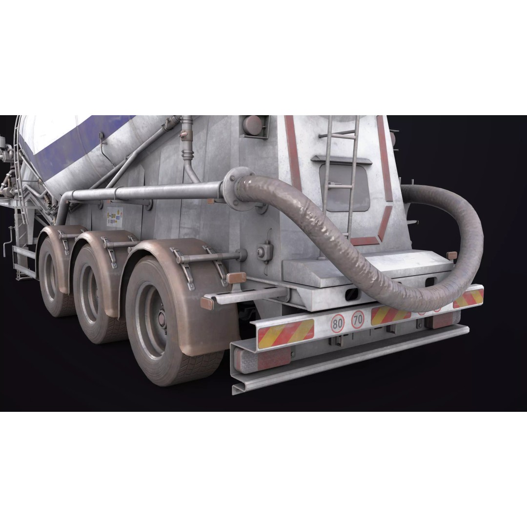 Dusty Cement Trailer 3D Model – Rigged Low-Poly PBR Asset for Unity & UE - View 15