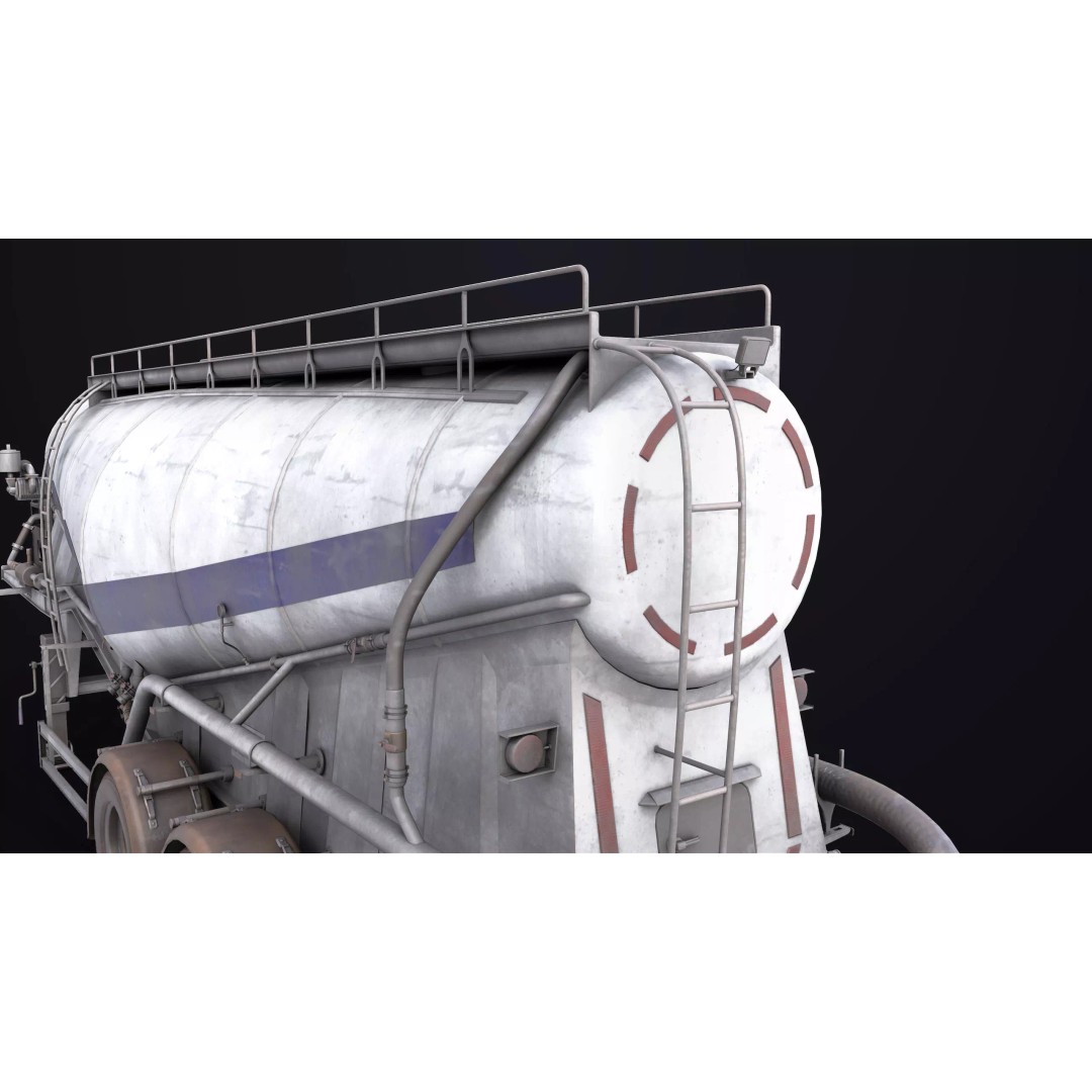 Dusty Cement Trailer 3D Model – Rigged Low-Poly PBR Asset for Unity & UE - View 16