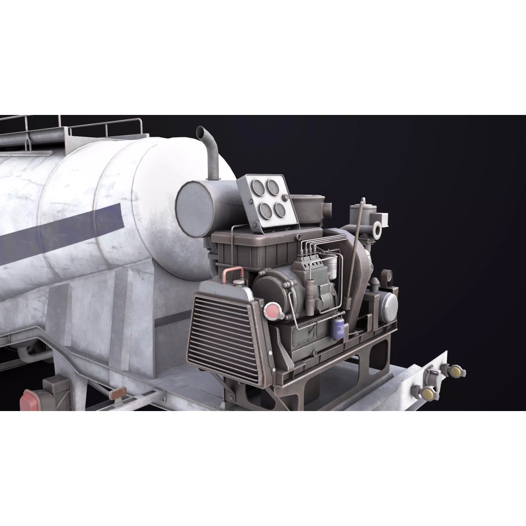 Dusty Cement Trailer 3D Model – Rigged Low-Poly PBR Asset for Unity & UE - View 19