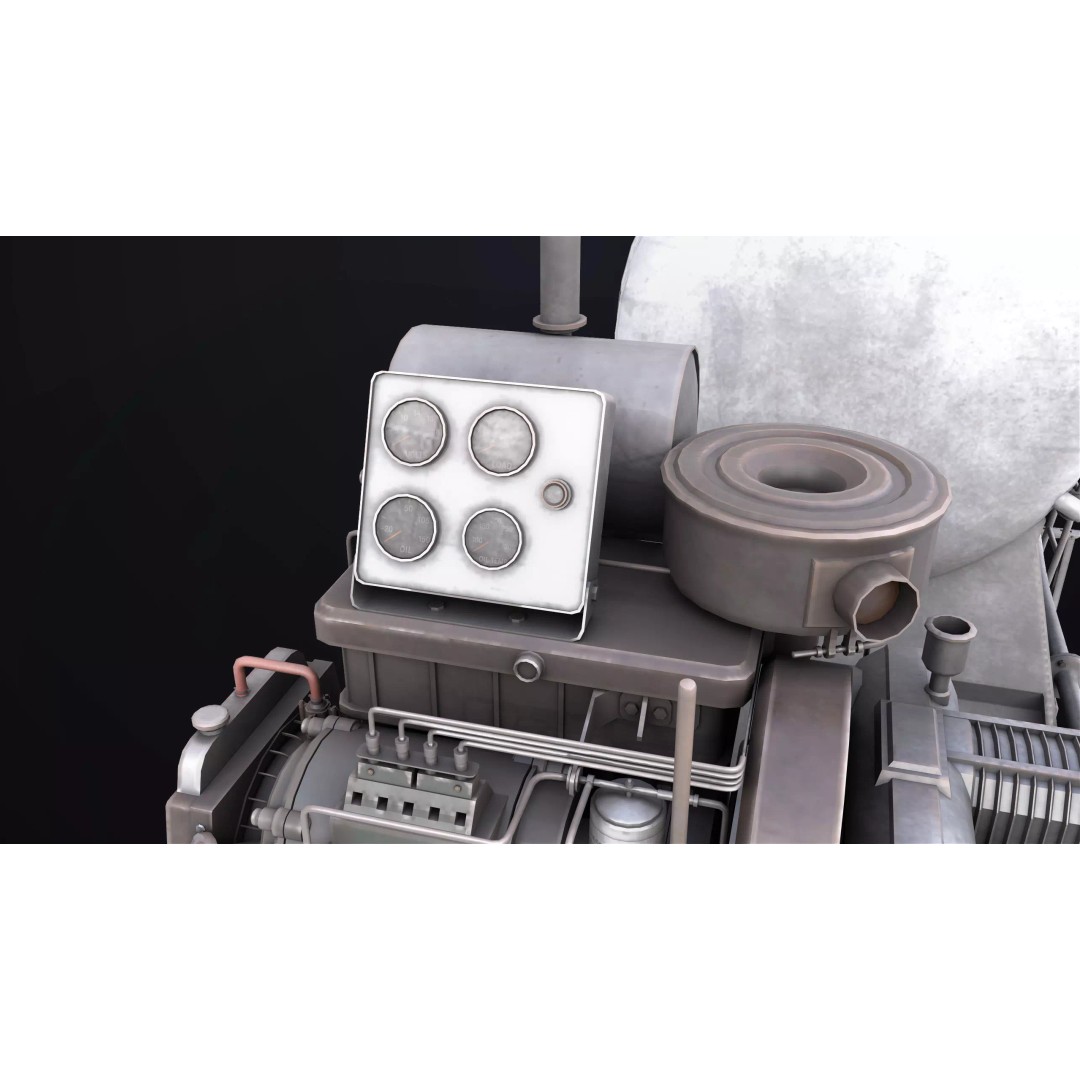 Dusty Cement Trailer 3D Model – Rigged Low-Poly PBR Asset for Unity & UE - View 20