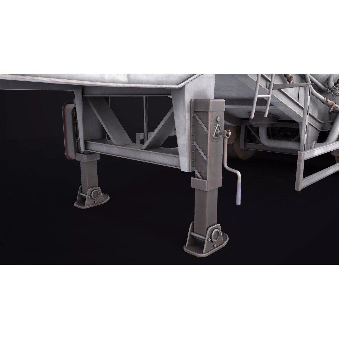 Dusty Cement Trailer 3D Model – Rigged Low-Poly PBR Asset for Unity & UE - View 24