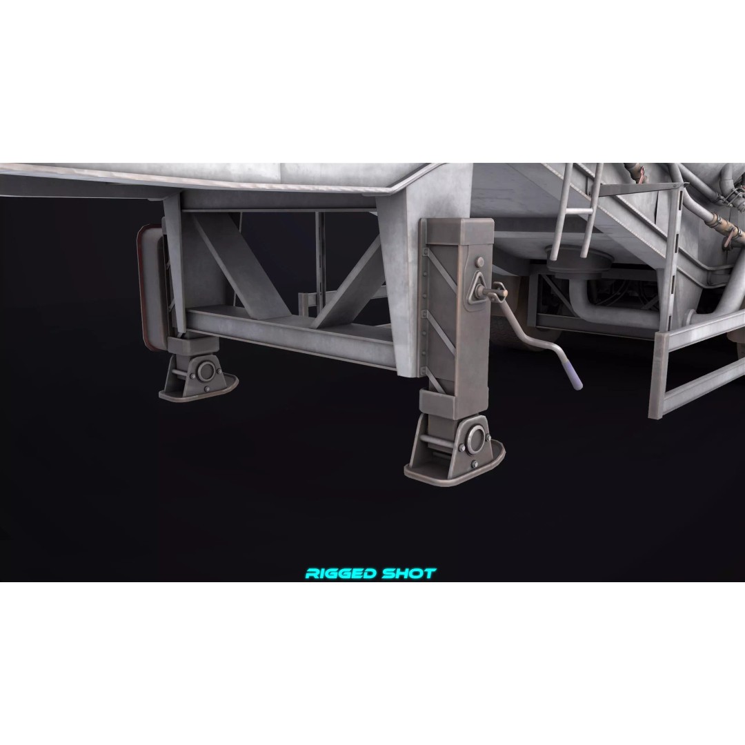 Dusty Cement Trailer 3D Model – Rigged Low-Poly PBR Asset for Unity & UE - View 25