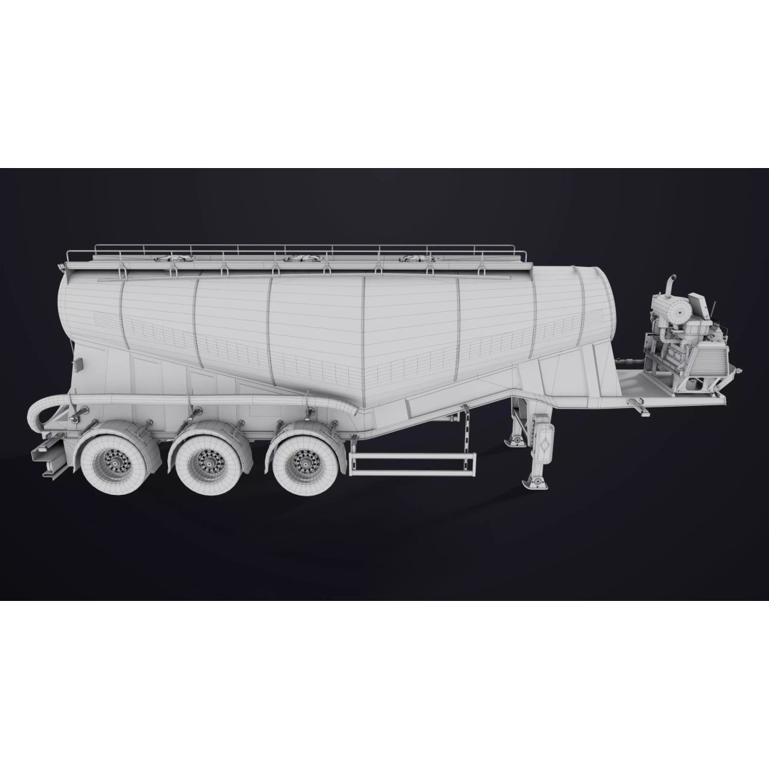 Dusty Cement Trailer 3D Model – Rigged Low-Poly PBR Asset for Unity & UE - View 37