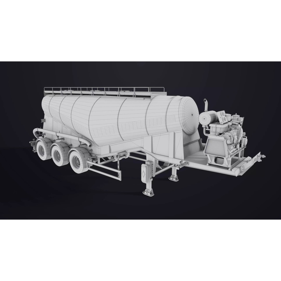 Dusty Cement Trailer 3D Model – Rigged Low-Poly PBR Asset for Unity & UE - View 38